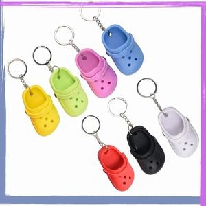 3 Mini Croc Keychain Backpack Charm white black pink green yellow croc keychain